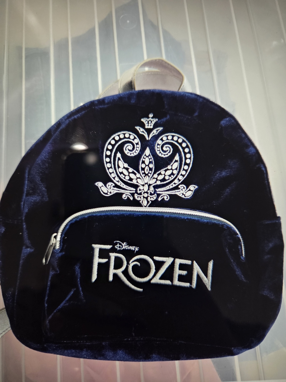 Disney Frozen Velvet Mini Backpack in Navy Blue